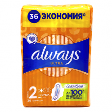 Always Ultra Normal 36шт Женские гигиенические прокладки 