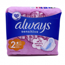 Always Ultra Sensetive 10шт Женские гигиенические прокладки 