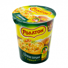Роллтон Вермишель Яичная быстрого приготовления с Курицей стакан 70г