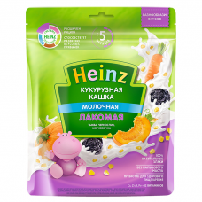 HEINZ Каша Лакомая Кукурузная Тыква, Морковочка, Чернослив с Молоком 170г