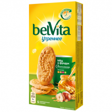 BelVita Печенье Утреннее с фундуком и медом витаминизированное 225г