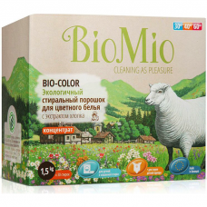 Bio Mio Стиральный порошок для цветного белья, с экстрактом хлопка, 1,5кг
